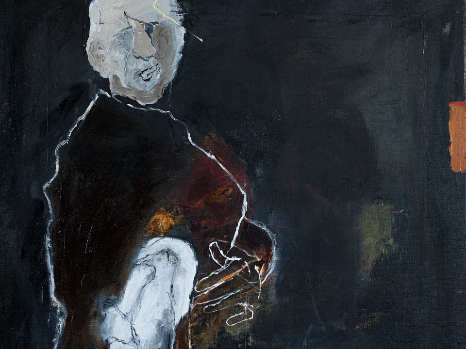 lorienne lotz eating crow ii oil and charcoal on canvas 90 x 90 cm c melanie cornelius hr