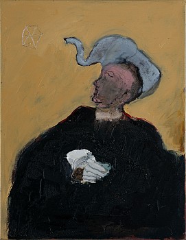 lorienne lotz the elephant in the room oil and charcoal on canvas 36 x 45 cm c melanie cornelius hr