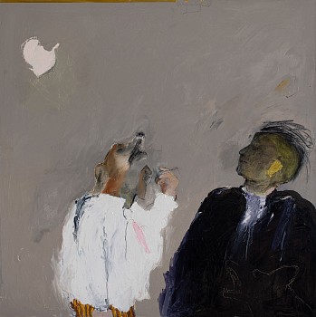 lorienne lotz a most beastly madness oil and charcoal on canvas 110 x 110 cm c melanie cornelius hr