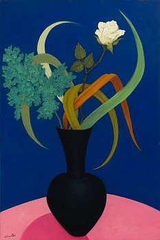 Shany van den Berg, Roseâ€™s little black vase, oil on board, 60 x 40 cm LR (c) Mike Hall