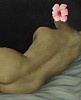 Shany van den Berg, Woman with pink hibiscus, oil on linen, 40 x 72 cm LR (c) Mike Hall (detail)