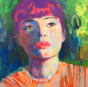 Kilmany Jo Liversage, AVARIXIA, acrylic, aerosol spray and marker on canvas, 120 x 120 cm