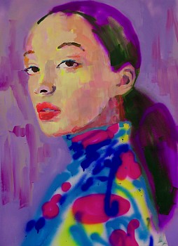 Kilmany Jo Liversage, AVENAR, acrylic,aerosol spray and marker on 300g Cold Pressed Frabriano paper, 77 x 57 cm