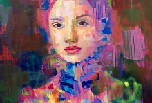 Kilmany Jo Liversage, ORPHIAH, acrylic, aerosol spray and marker on canvas, 100 x 100 cm