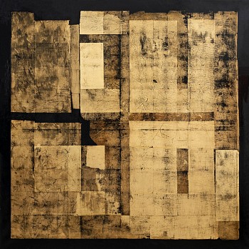 Philippe Uzac, Vanishing Shape 6, gold leaf and oil on canvas, 150 x 150 cm HR (c) Damian Griffiths (1) copy