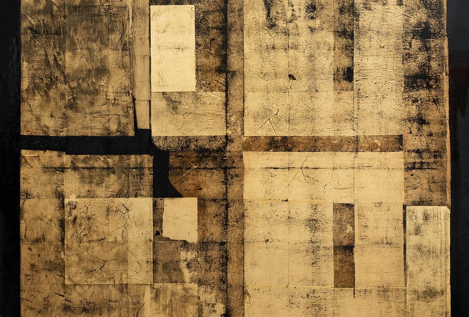 Philippe Uzac, Vanishing Shape 6, gold leaf and oil on canvas, 150 x 150 cm HR (c) Damian Griffiths (1) copy