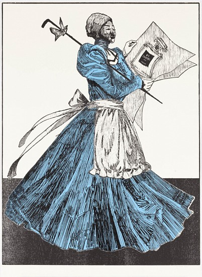 MARY SIBANDE, Leisurely Reading: Sophie with her newspaper
woodcut and linocut
