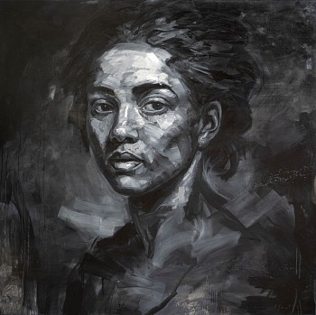 Portrait in the Dark, 2026, oil on canvas, 165x165cm