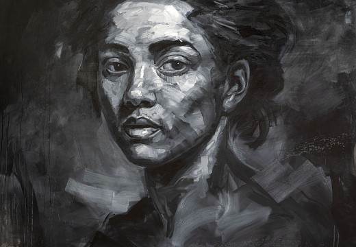 Portrait in the Dark, 2026, oil on canvas, 165x165cm