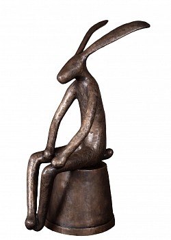 HARE ON FLOWER POT resized