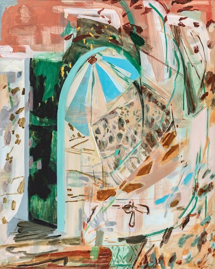 JEANNE HOFFMAN, Sheltered, with Touches for Defiance II
acrylic on italian cotton