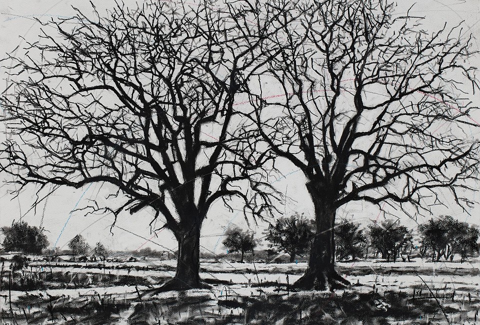 LR Ku rhula a Ku ve ka n'wina (peace be unto you) 3, charcoal on paper, 56 x 76 cm