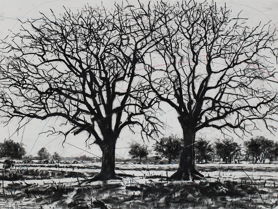LR Ku rhula a Ku ve ka n'wina (peace be unto you) 3, charcoal on paper, 56 x 76 cm