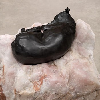 Dreamer I, 2024 25, bronze and rose quartz, 18 x 62 x 47cm (2)