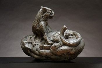 S333 Leopard Lying on Boulder Maquette